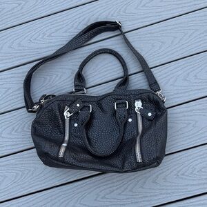 Pebbled Vegan Black Handbag